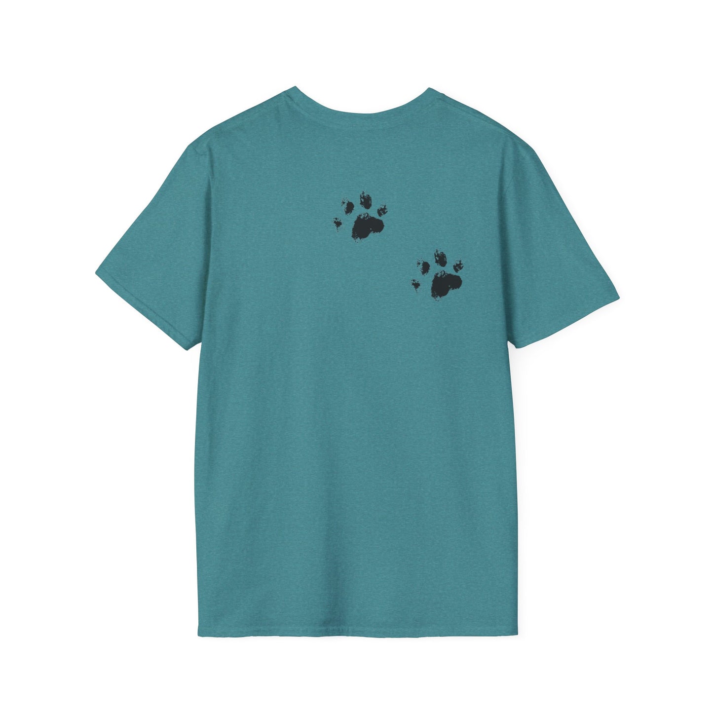 Softstyle Paw Print T-Shirt - "Tracks in Your Yard, Heart as Well" - Perfect for Pet Lovers