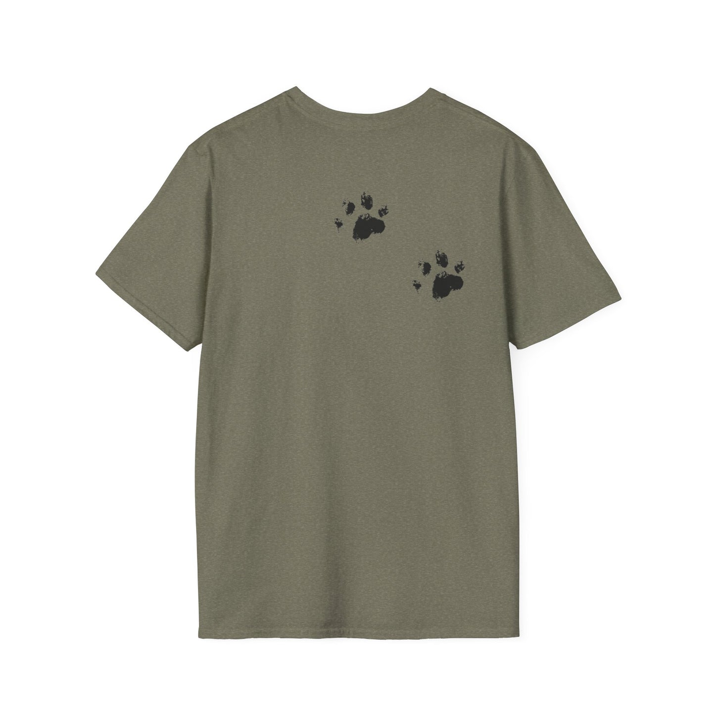 Softstyle Paw Print T-Shirt - "Tracks in Your Yard, Heart as Well" - Perfect for Pet Lovers
