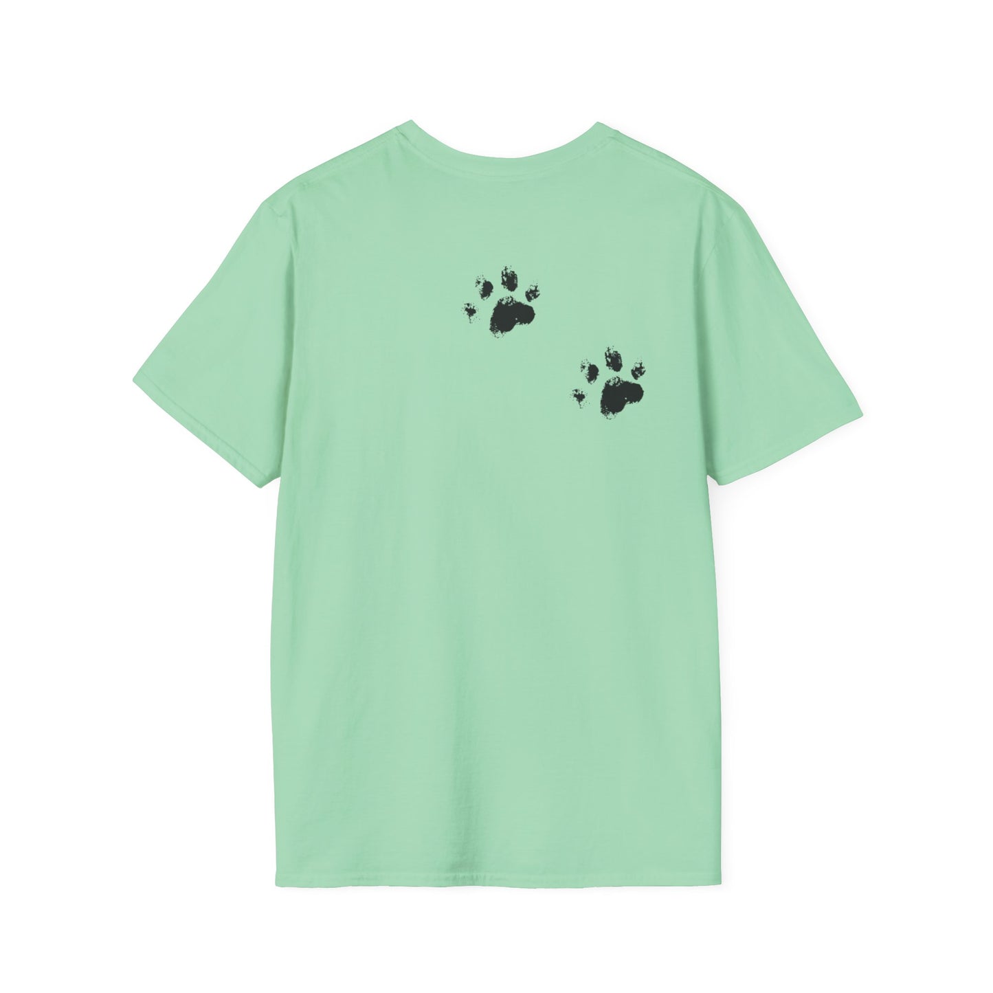 Softstyle Paw Print T-Shirt - "Tracks in Your Yard, Heart as Well" - Perfect for Pet Lovers