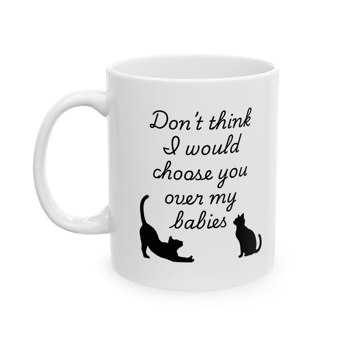 Cute Cat Lover Ceramic Mug - ‘Think Like a Cat’ Coffee Cup (11oz/15oz)