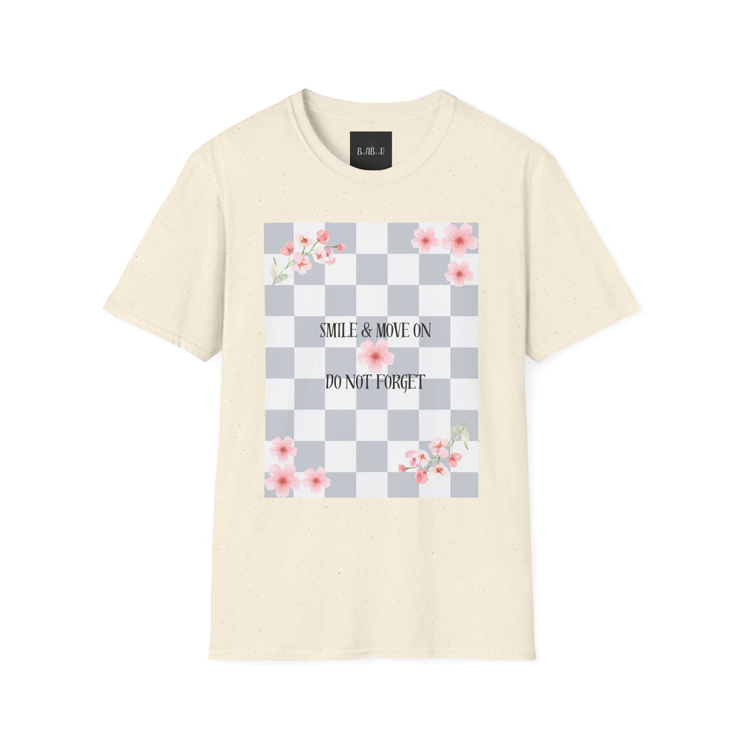 Inspirational Floral T-Shirt - "Smile & Move On" Design