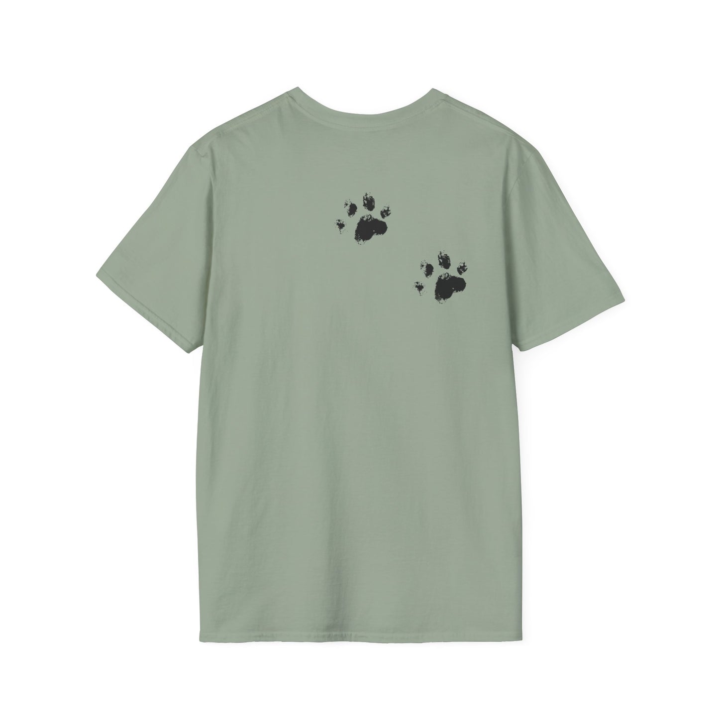 Softstyle Paw Print T-Shirt - "Tracks in Your Yard, Heart as Well" - Perfect for Pet Lovers
