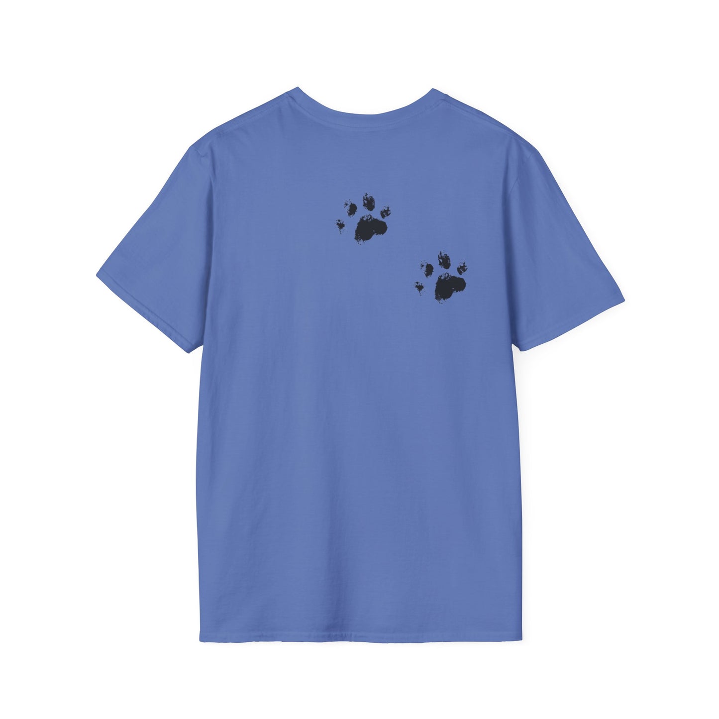 Softstyle Paw Print T-Shirt - "Tracks in Your Yard, Heart as Well" - Perfect for Pet Lovers