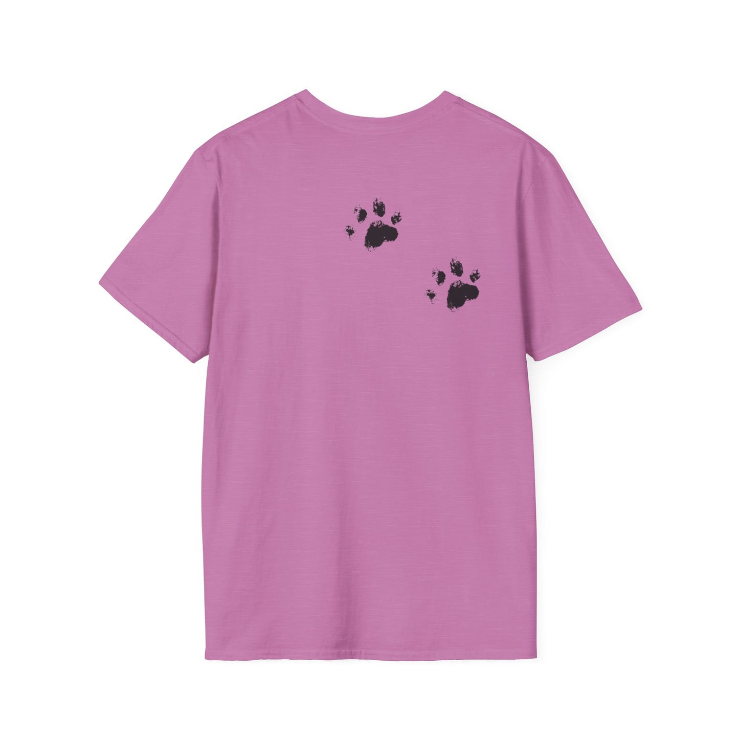 Softstyle Paw Print T-Shirt - "Tracks in Your Yard, Heart as Well" - Perfect for Pet Lovers