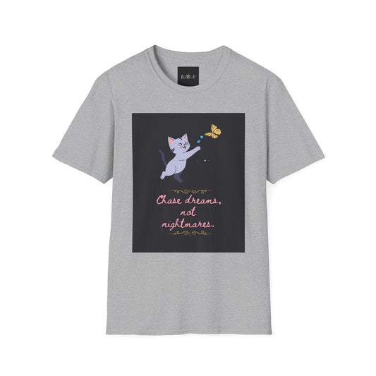 Chase Dreams Cat T-Shirt - Unisex Softstyle Tee for Cat Lovers