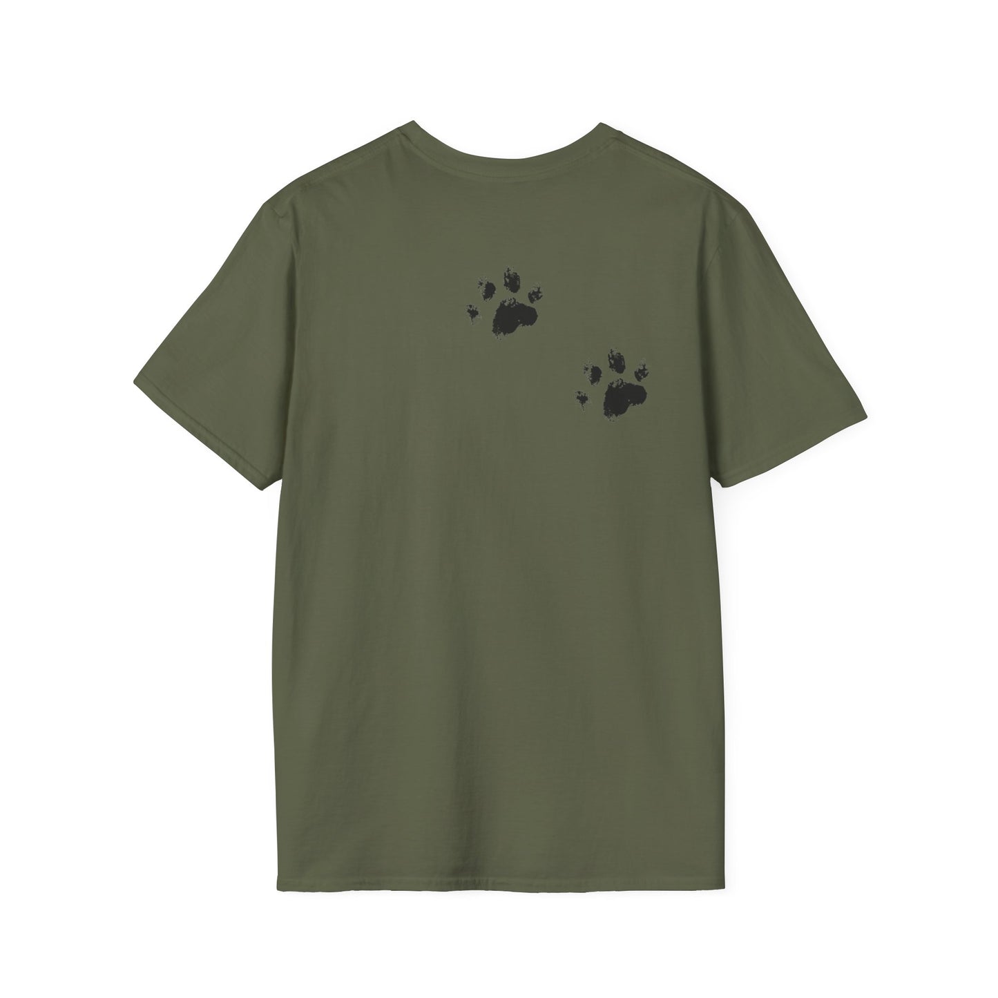 Softstyle Paw Print T-Shirt - "Tracks in Your Yard, Heart as Well" - Perfect for Pet Lovers