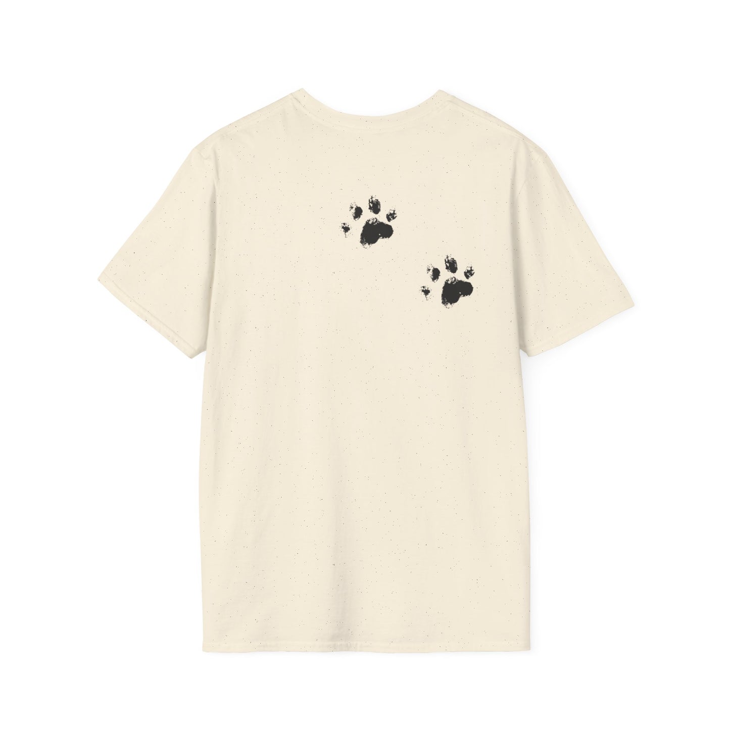 Softstyle Paw Print T-Shirt - "Tracks in Your Yard, Heart as Well" - Perfect for Pet Lovers