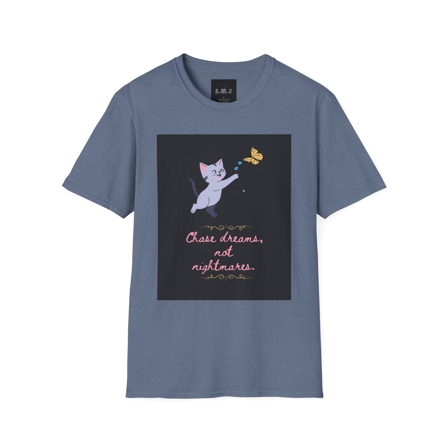 Chase Dreams Cat T-Shirt - Unisex Softstyle Tee for Cat Lovers