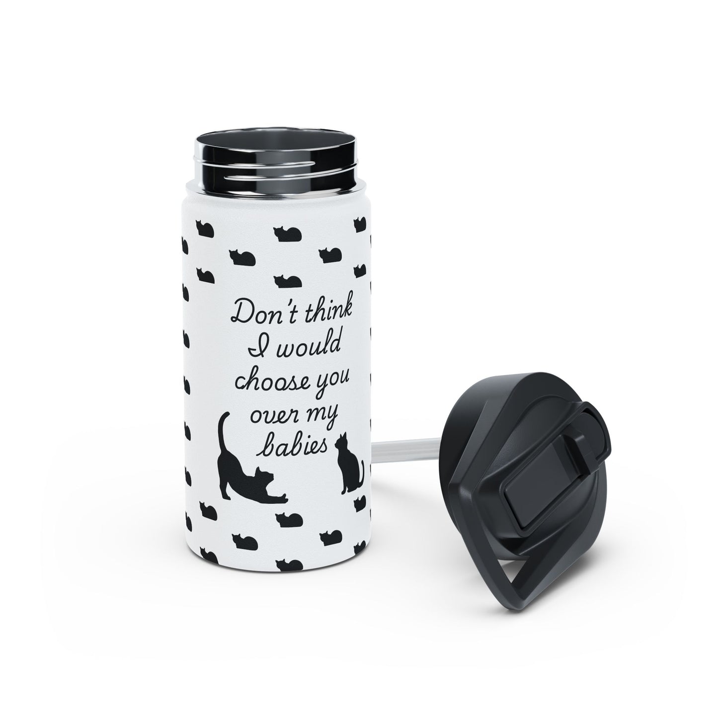 Cat Themed Stainless Steel Water Bottle