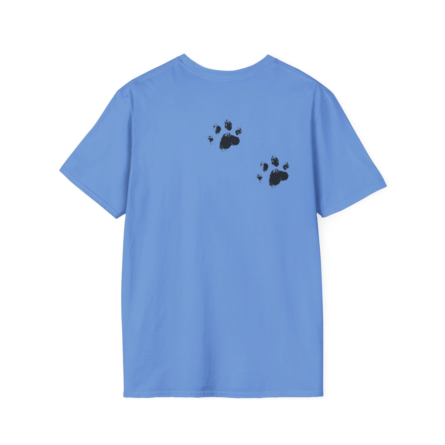 Softstyle Paw Print T-Shirt - "Tracks in Your Yard, Heart as Well" - Perfect for Pet Lovers