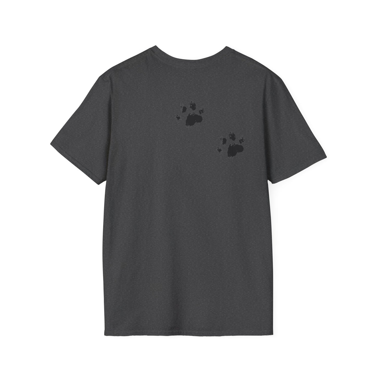 Softstyle Paw Print T-Shirt - "Tracks in Your Yard, Heart as Well" - Perfect for Pet Lovers