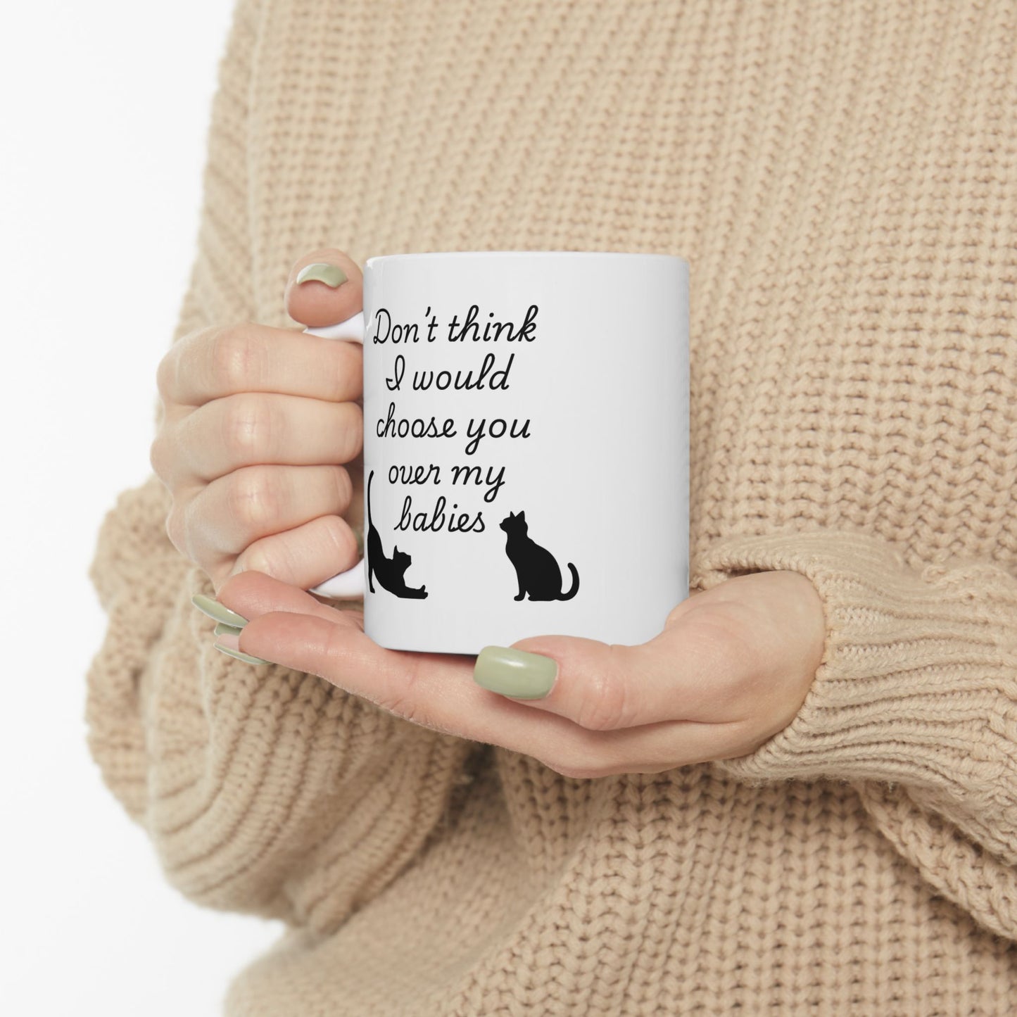 Cute Cat Lover Ceramic Mug - ‘Think Like a Cat’ Coffee Cup (11oz/15oz)