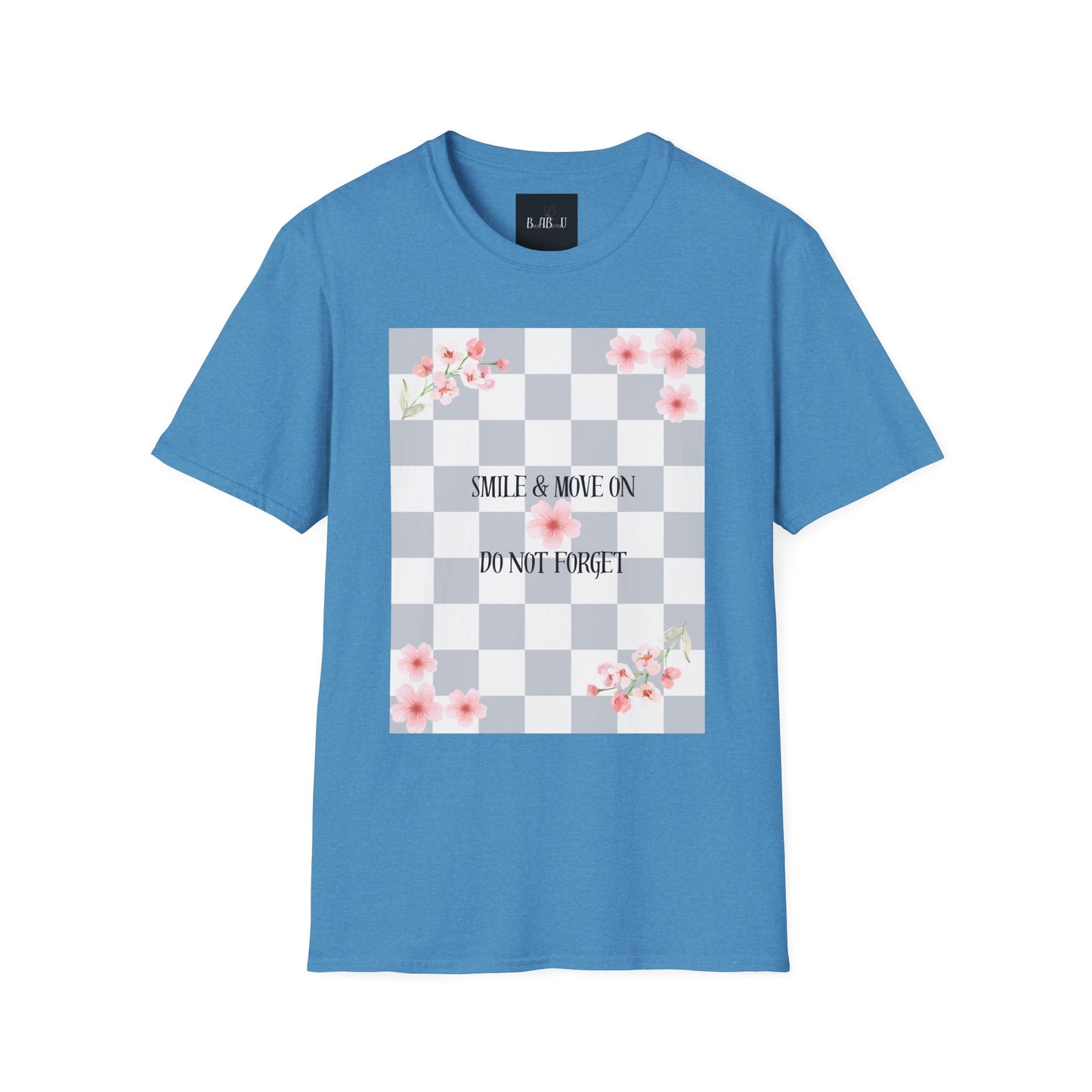 Inspirational Floral T-Shirt - "Smile & Move On" Design