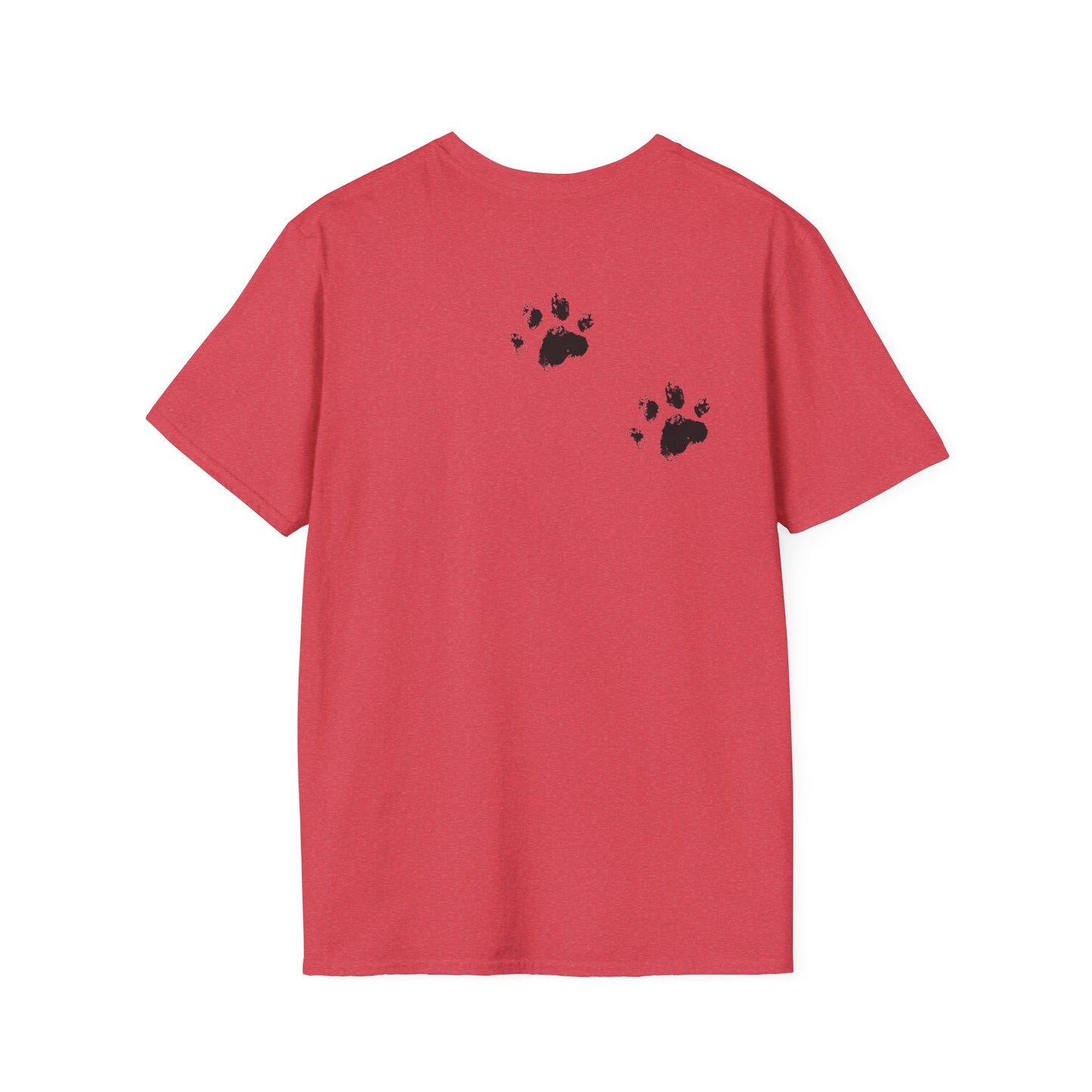 Softstyle Paw Print T-Shirt - "Tracks in Your Yard, Heart as Well" - Perfect for Pet Lovers