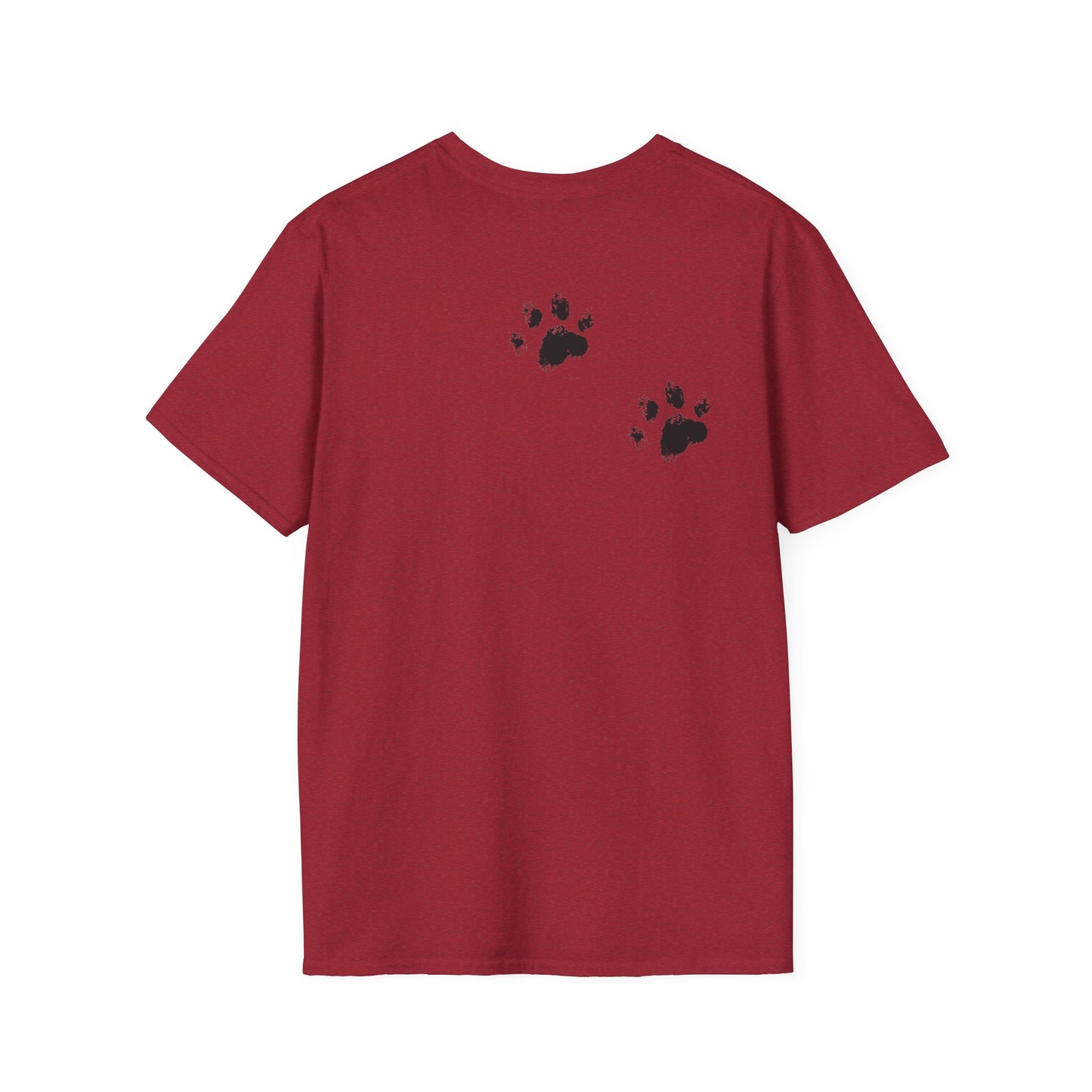 Softstyle Paw Print T-Shirt - "Tracks in Your Yard, Heart as Well" - Perfect for Pet Lovers