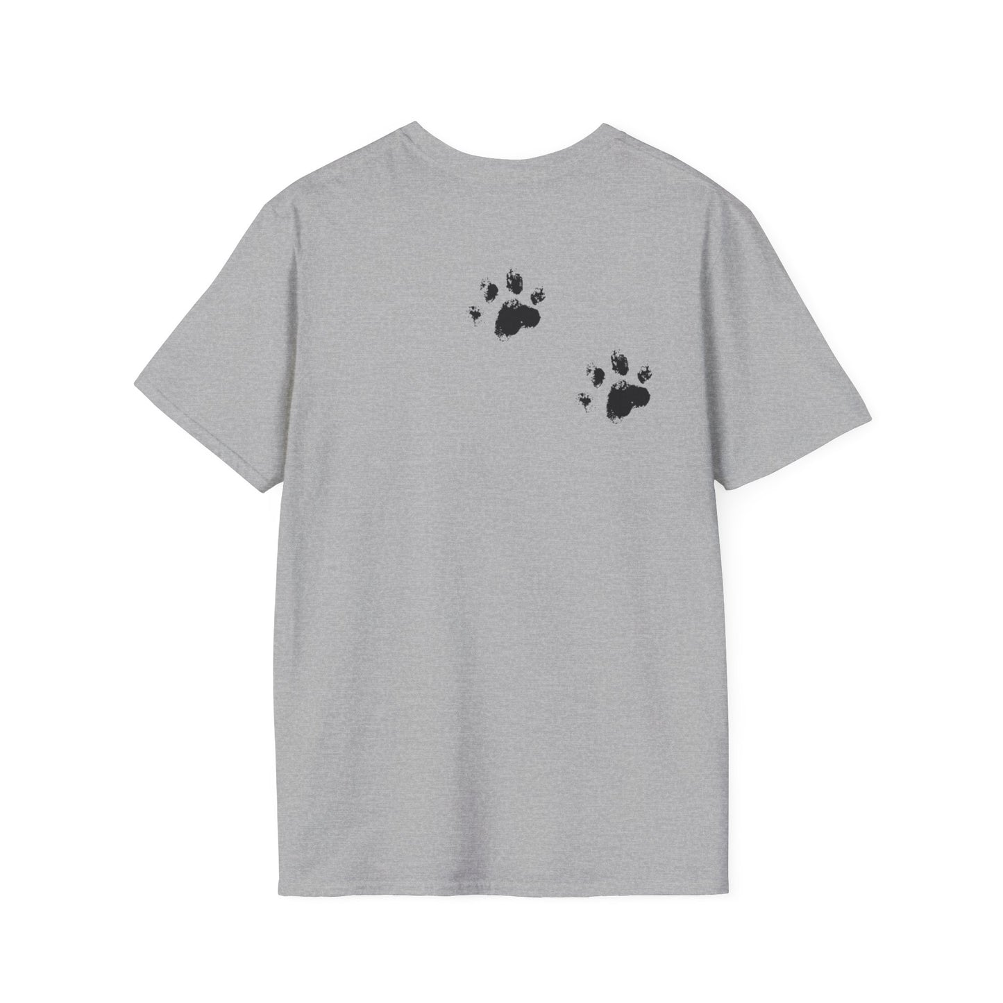 Softstyle Paw Print T-Shirt - "Tracks in Your Yard, Heart as Well" - Perfect for Pet Lovers