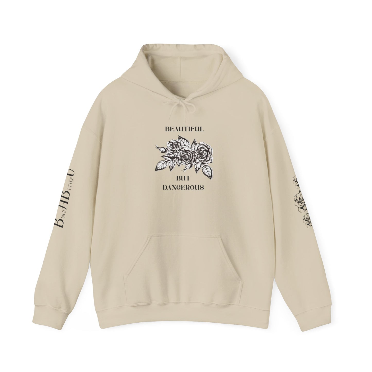 "Beautiful but Dangerous" Rose Floral Hoodie - Unisex Heavy Blend™