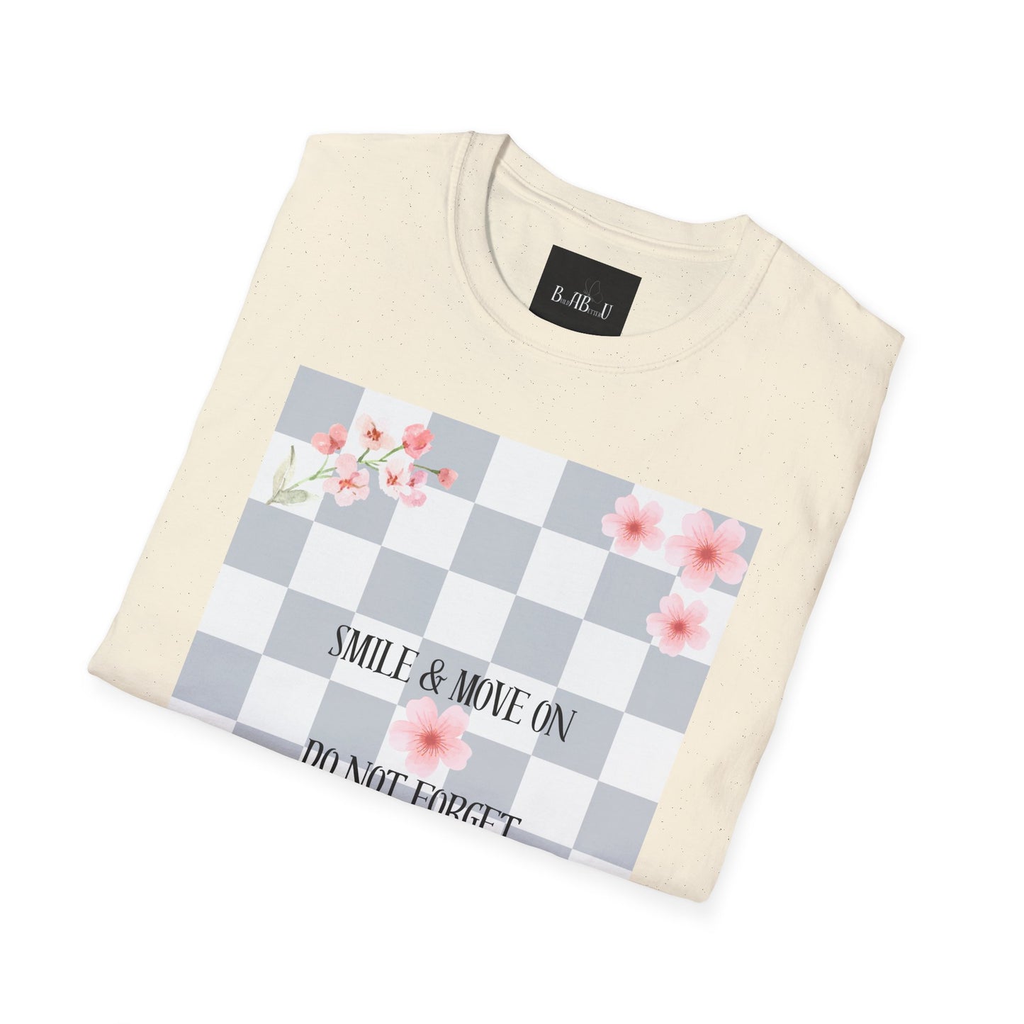 Inspirational Floral T-Shirt - "Smile & Move On" Design