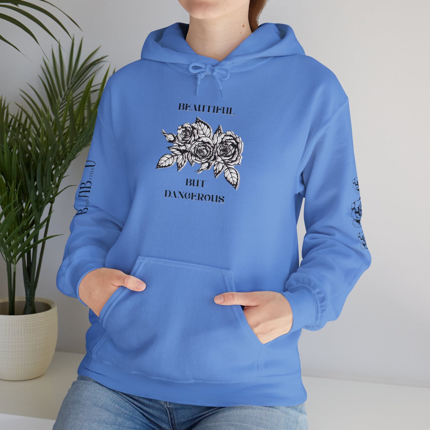 "Beautiful but Dangerous" Rose Floral Hoodie - Unisex Heavy Blend™