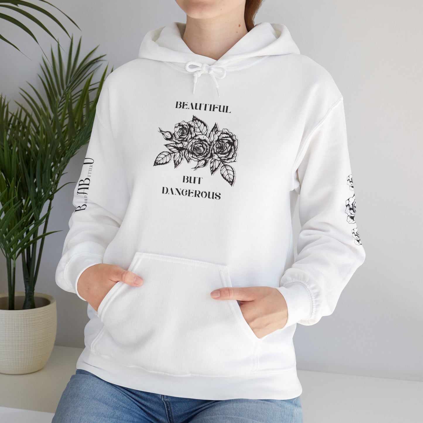 "Beautiful but Dangerous" Rose Floral Hoodie - Unisex Heavy Blend™