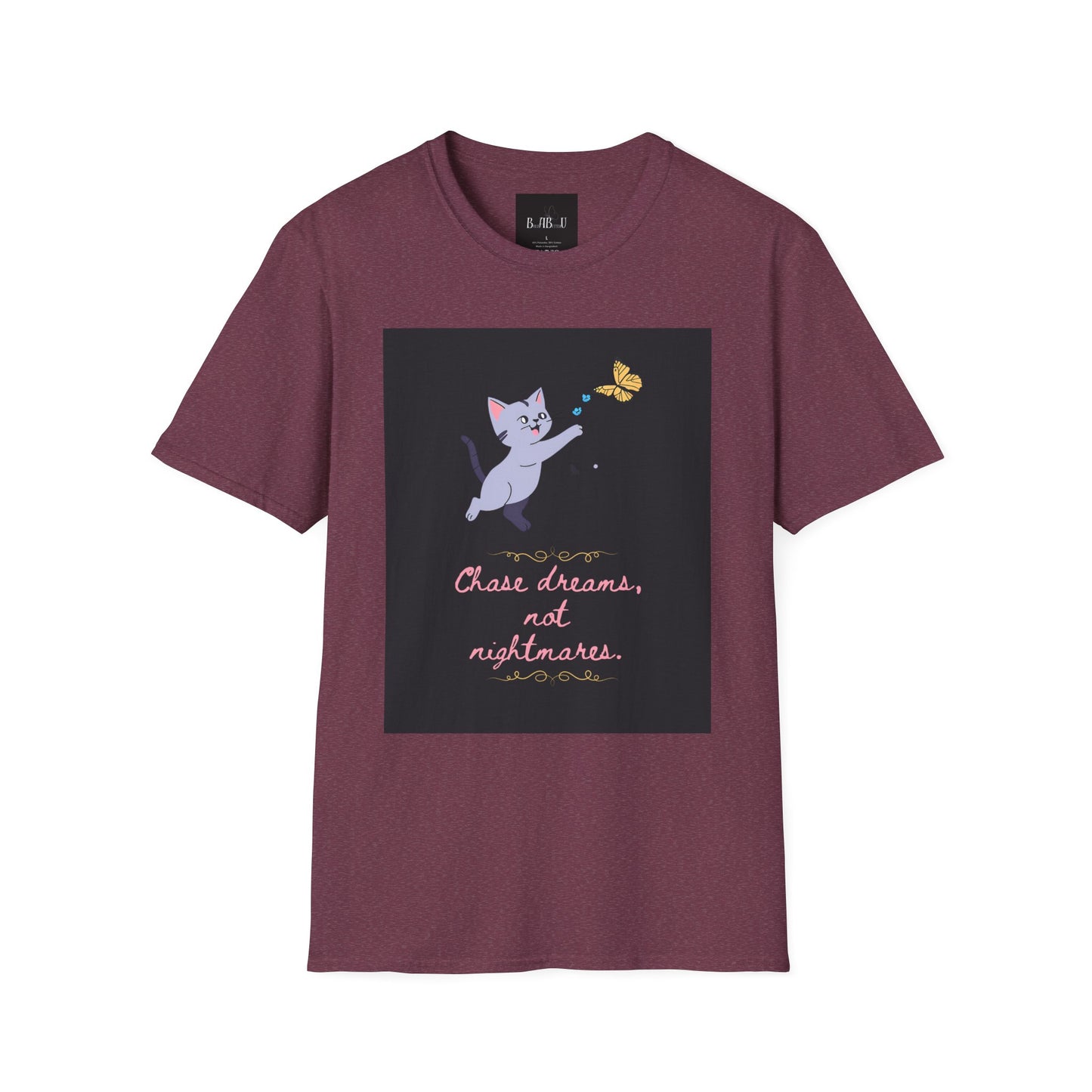 Chase Dreams Cat T-Shirt - Unisex Softstyle Tee for Cat Lovers