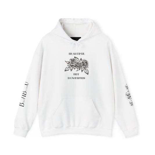 "Beautiful but Dangerous" Rose Floral Hoodie - Unisex Heavy Blend™