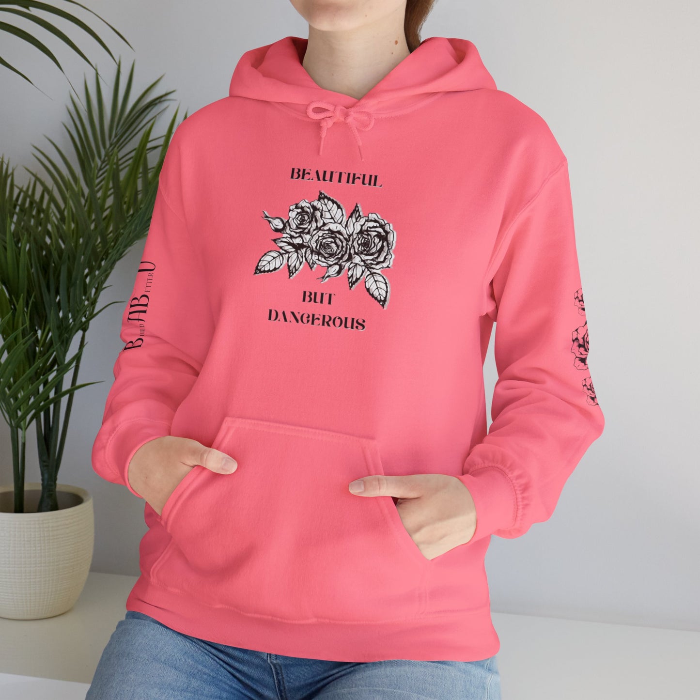 "Beautiful but Dangerous" Rose Floral Hoodie - Unisex Heavy Blend™