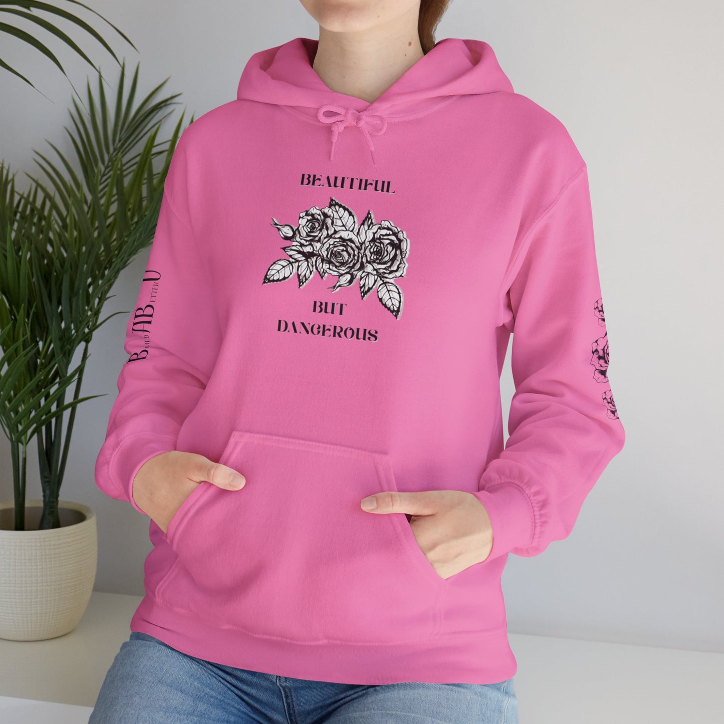 "Beautiful but Dangerous" Rose Floral Hoodie - Unisex Heavy Blend™