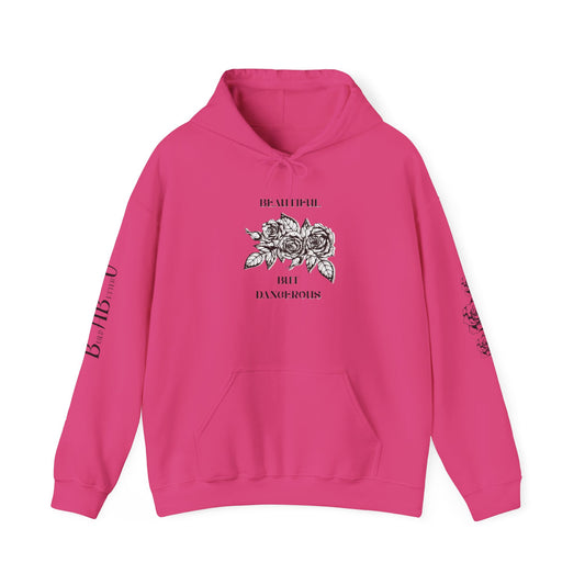 "Beautiful but Dangerous" Rose Floral Hoodie - Unisex Heavy Blend™