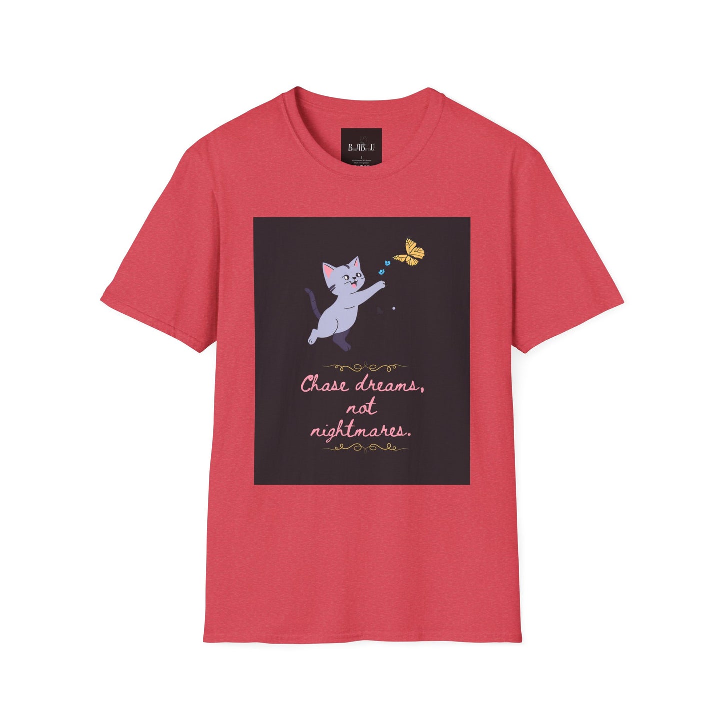 Chase Dreams Cat T-Shirt - Unisex Softstyle Tee for Cat Lovers