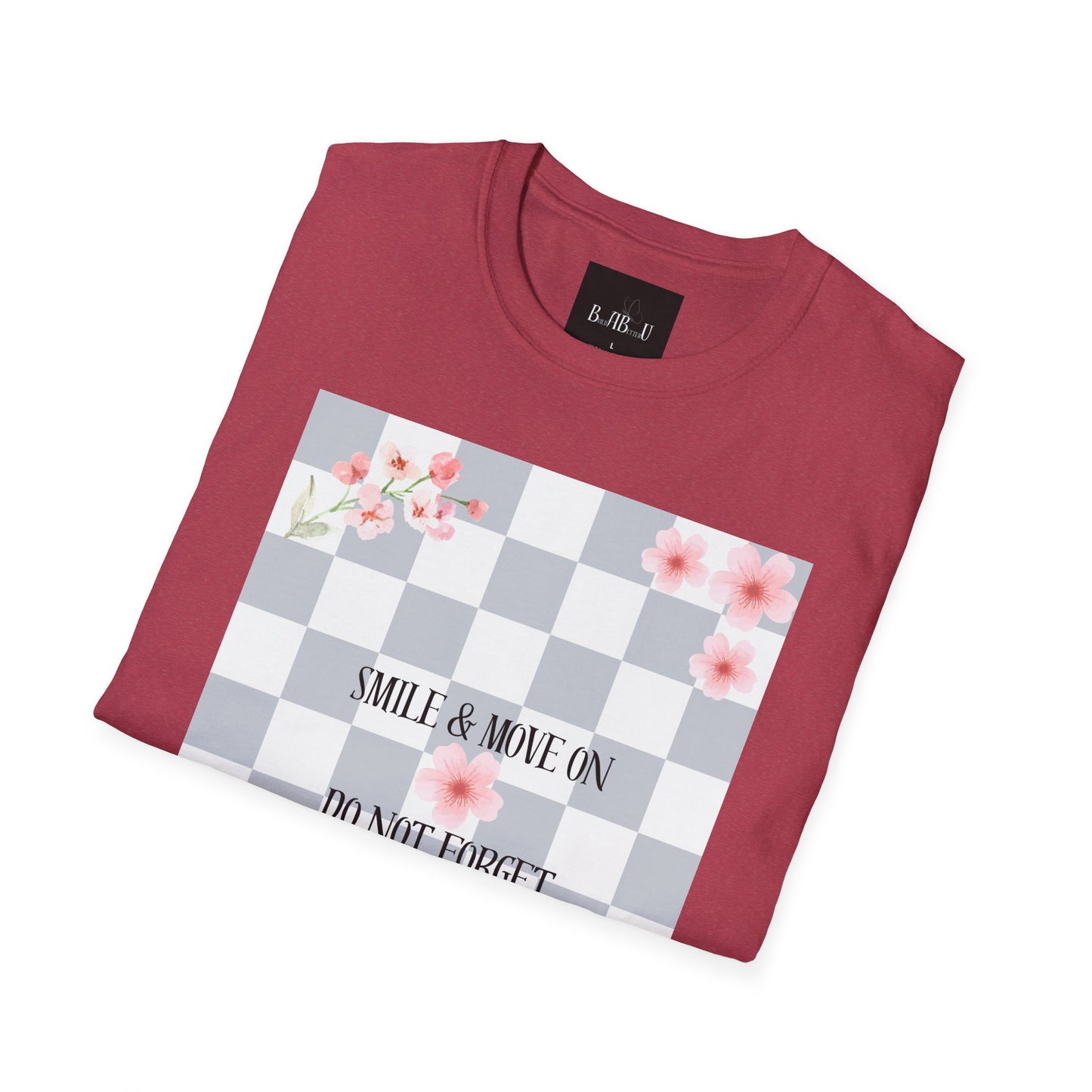 Inspirational Floral T-Shirt - "Smile & Move On" Design