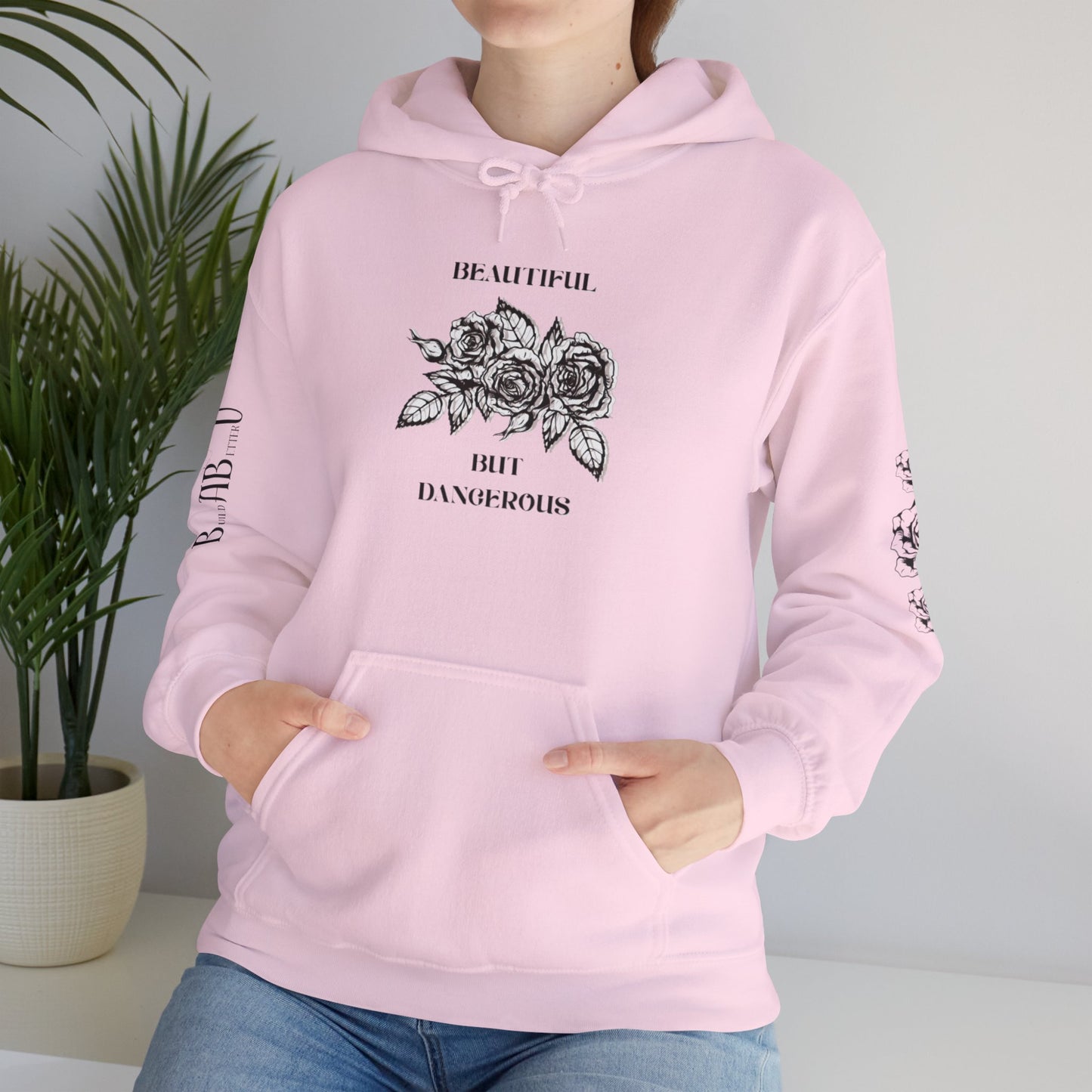 "Beautiful but Dangerous" Rose Floral Hoodie - Unisex Heavy Blend™