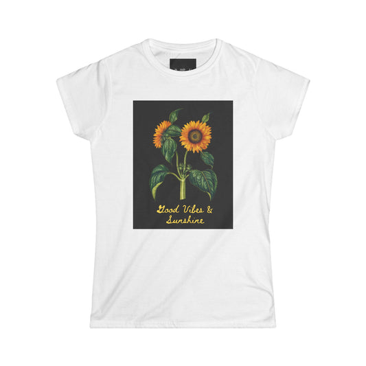 Sunflower Vibes Women's Softstyle Tee - Good Vibes & Sunshine Shirt